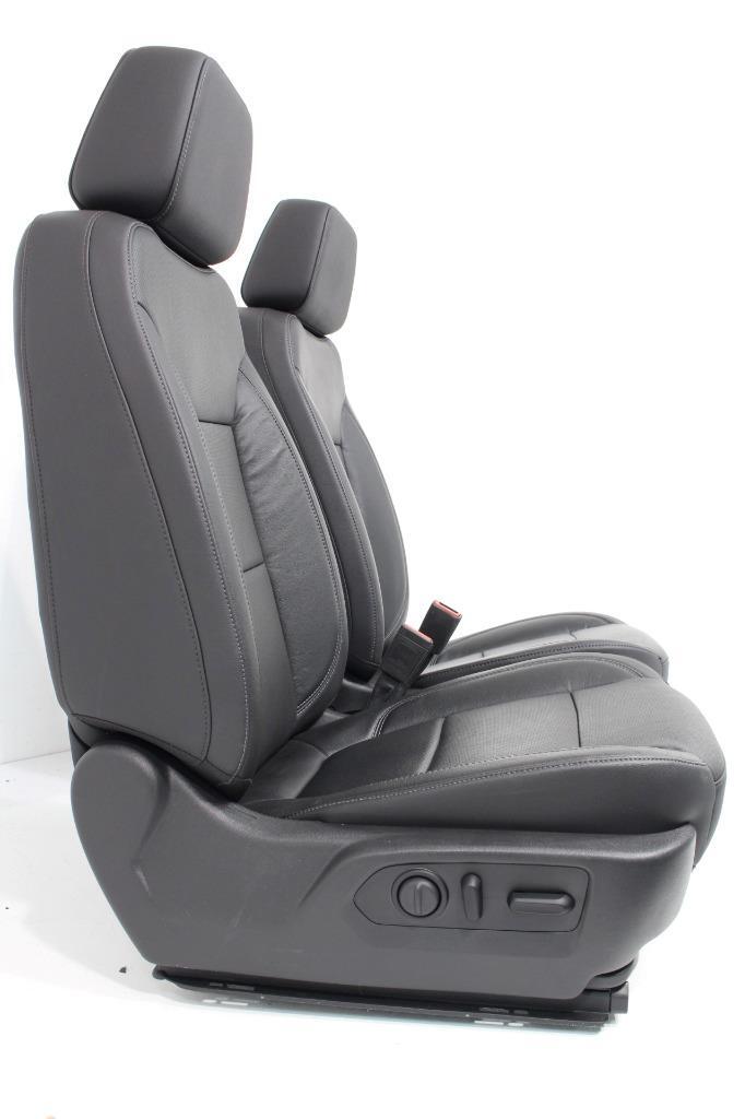 19-22 Silverado Sierra Heated Cooled Black Leather Seats Front & Rear Set OEM
