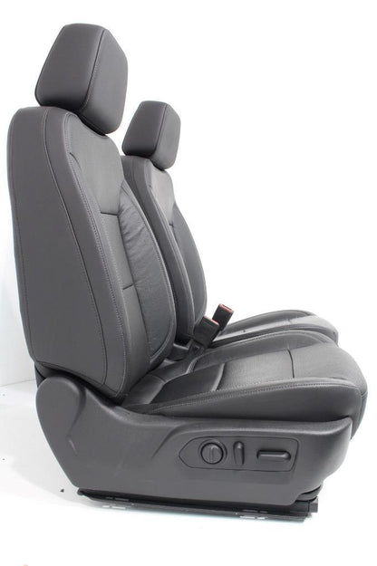 19-22 Silverado Sierra Heated Cooled Black Leather Seats Front & Rear Set OEM