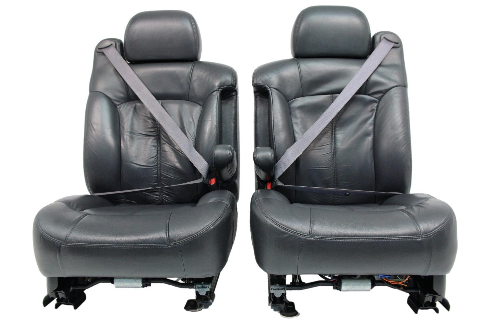 1999 - 2002 GMC Sierra Chevy Silverado Seats, Graphite Off-Black Leather, Power