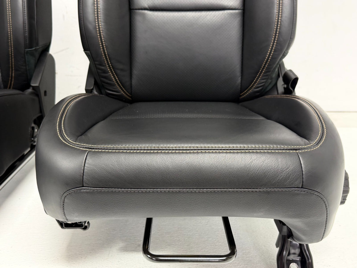 2018 - 2026 Jeep Wrangler JL Seats Set, 2-Door MOPAR Black Leather Orange Stitch