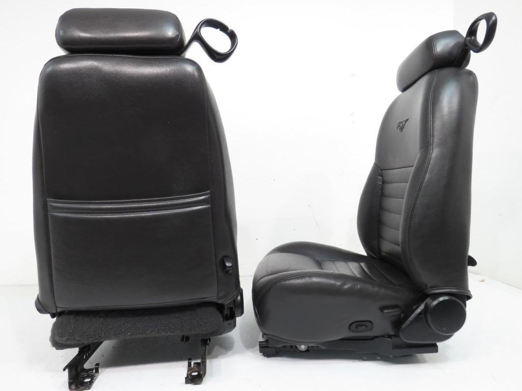 1994 - 2004 Ford Mustang Convertible Seats, GT Black Leather w/ Power Driver OEM
