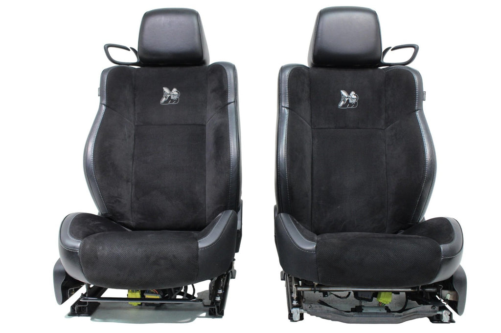 2008 - 2023 Dodge Challenger Seats Front Rear Black Leather w/ Suede, Scat Pack