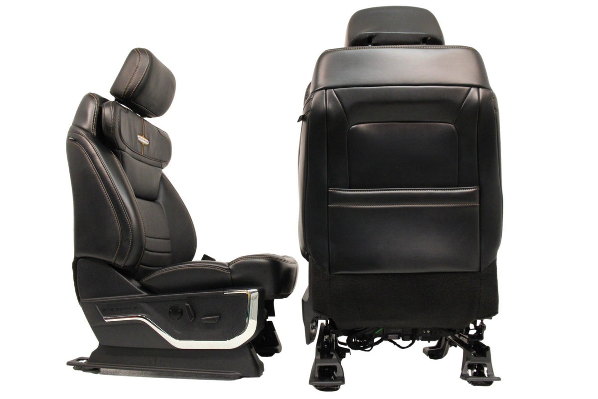 2023 Ford Super Duty Platinum Front Seats Black Leather Max Recline 2-Way Lumbar