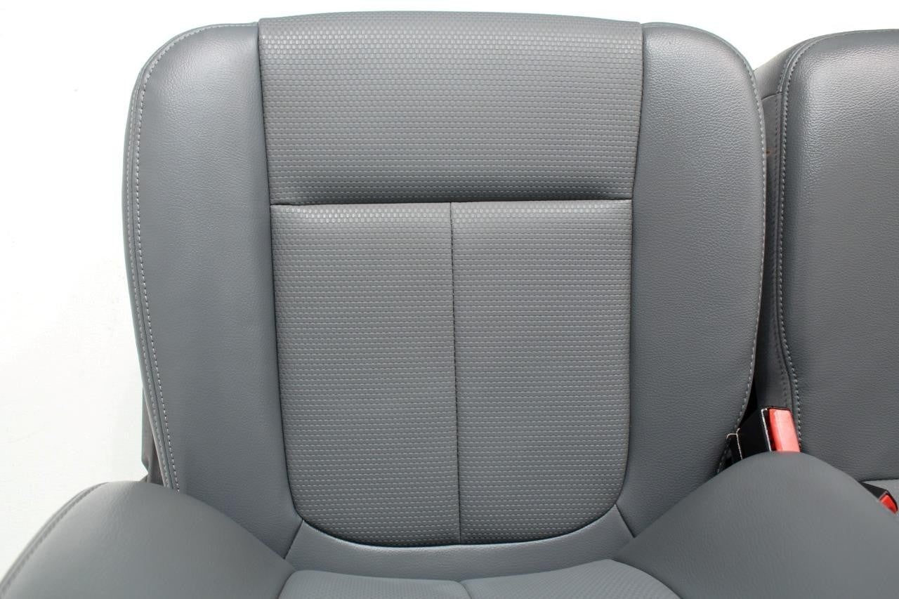 1999 - 2016 Ford Super Duty Front Seats, XLT Steel Gray Vinyl Bench w/ Jumpseat