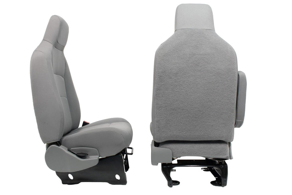 Ford Econoline Front Bucket Seats, Gray Cloth w/ Folding Armrests, Fits 1997+