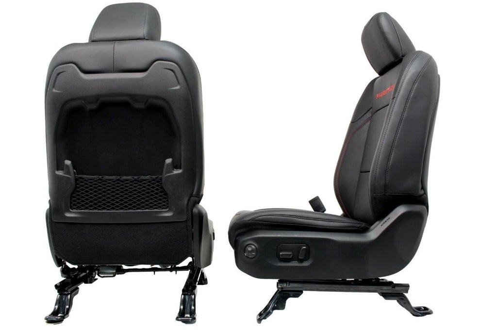 18 - 26 Jeep JL JLU JT Wrangler Front Seats, Rubicon Black Nappa Leather w/ Red