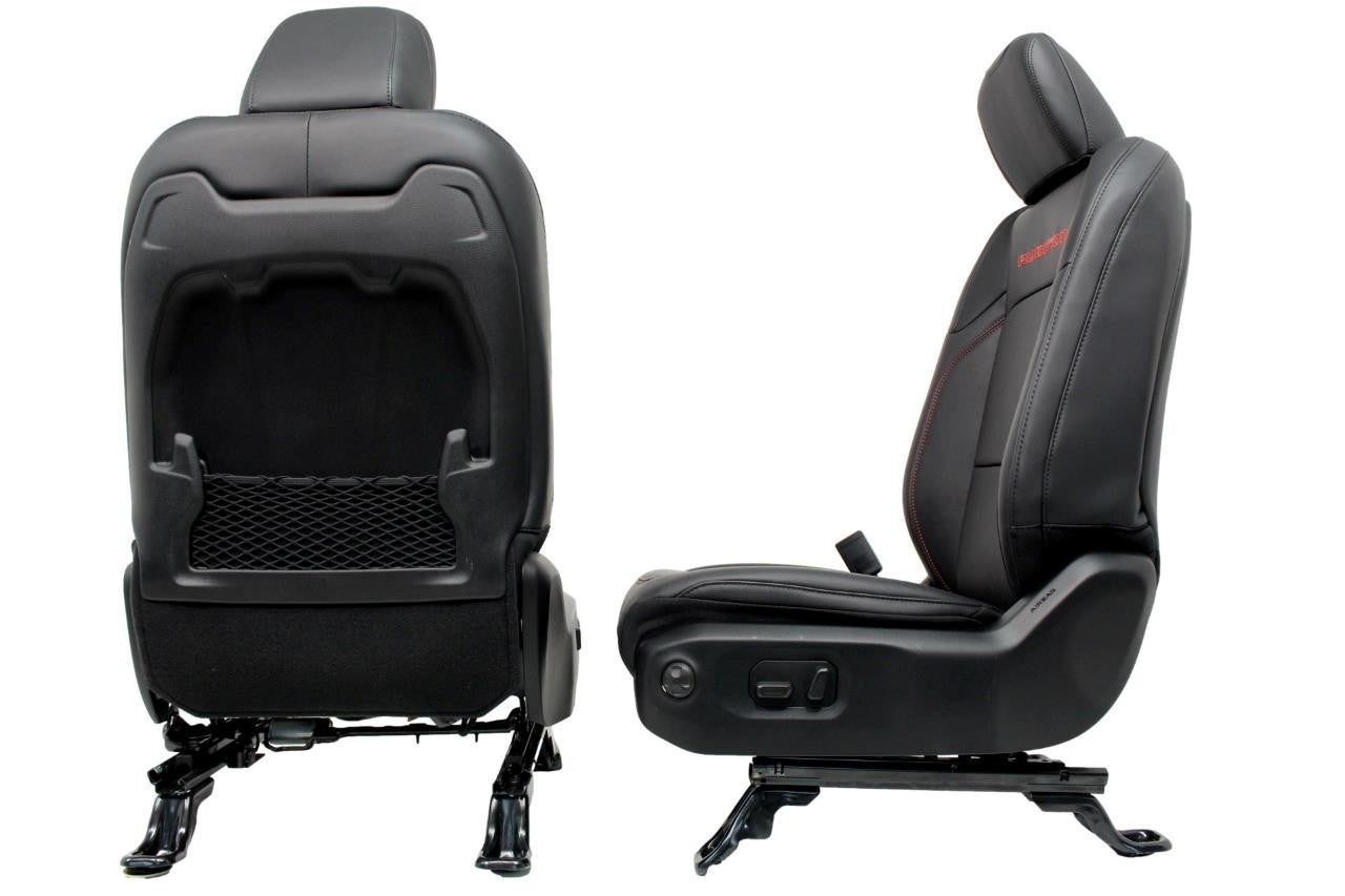18 - 26 Jeep JL JLU JT Wrangler Front Seats, Rubicon Black Nappa Leather w/ Red