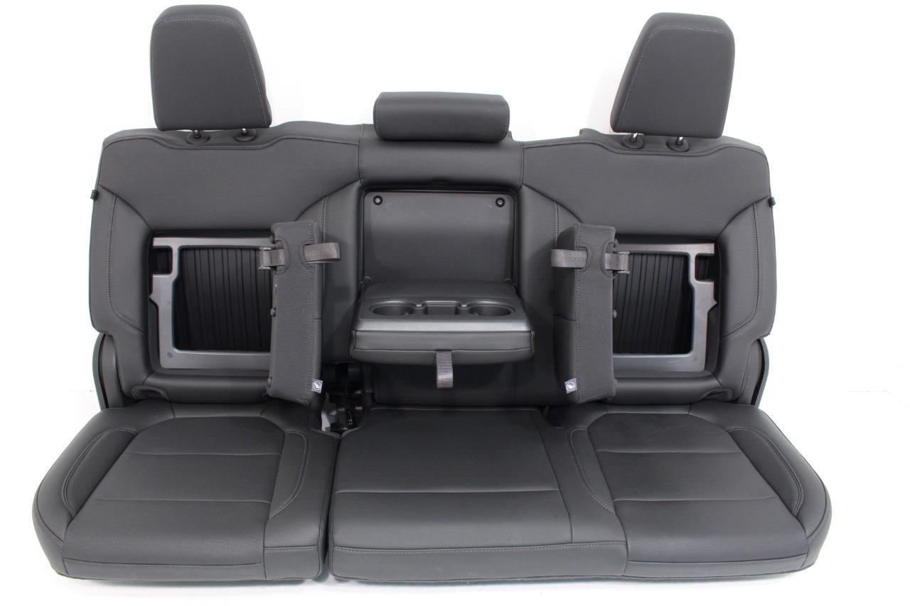 19-22 Silverado Sierra Heated Cooled Black Leather Seats Front & Rear Set OEM