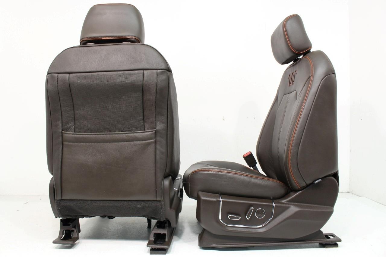 2015 - 2022 Ford F150 Super Duty Front Seats, King Ranch Java Brown Leather