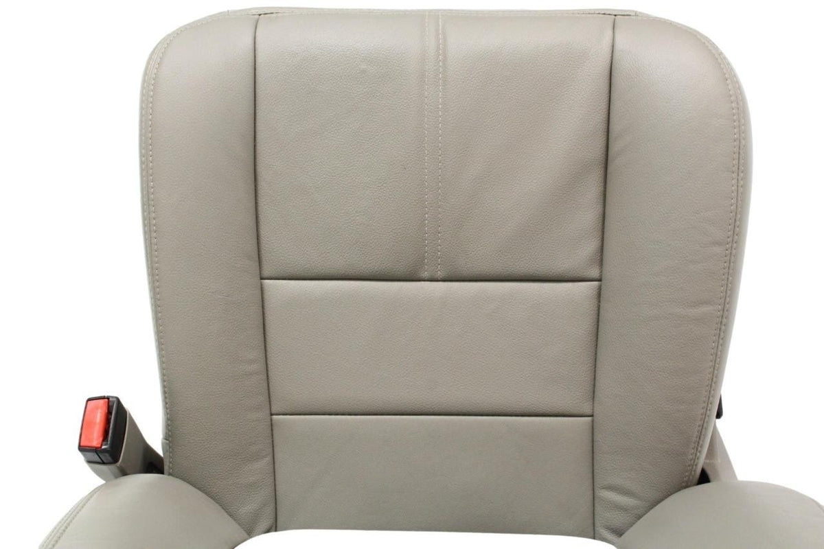 2008-2010 Ford Super Duty Front Seats, Power Stone Gray Leather Lumbar OEM