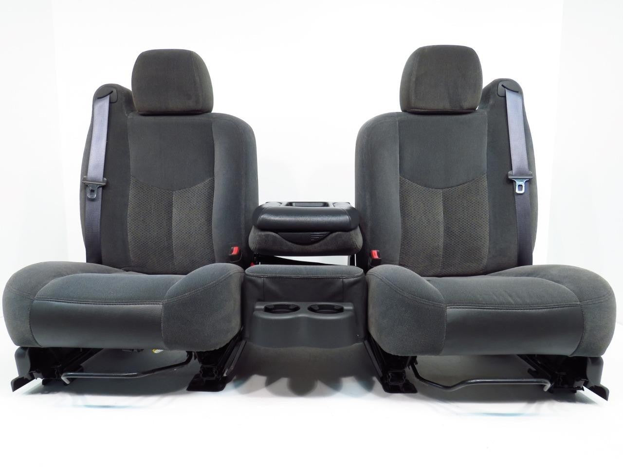 1999 - 2006 GM Sierra Silverado Front Seats Set, Manual Dark Gray Cloth 40-20-40