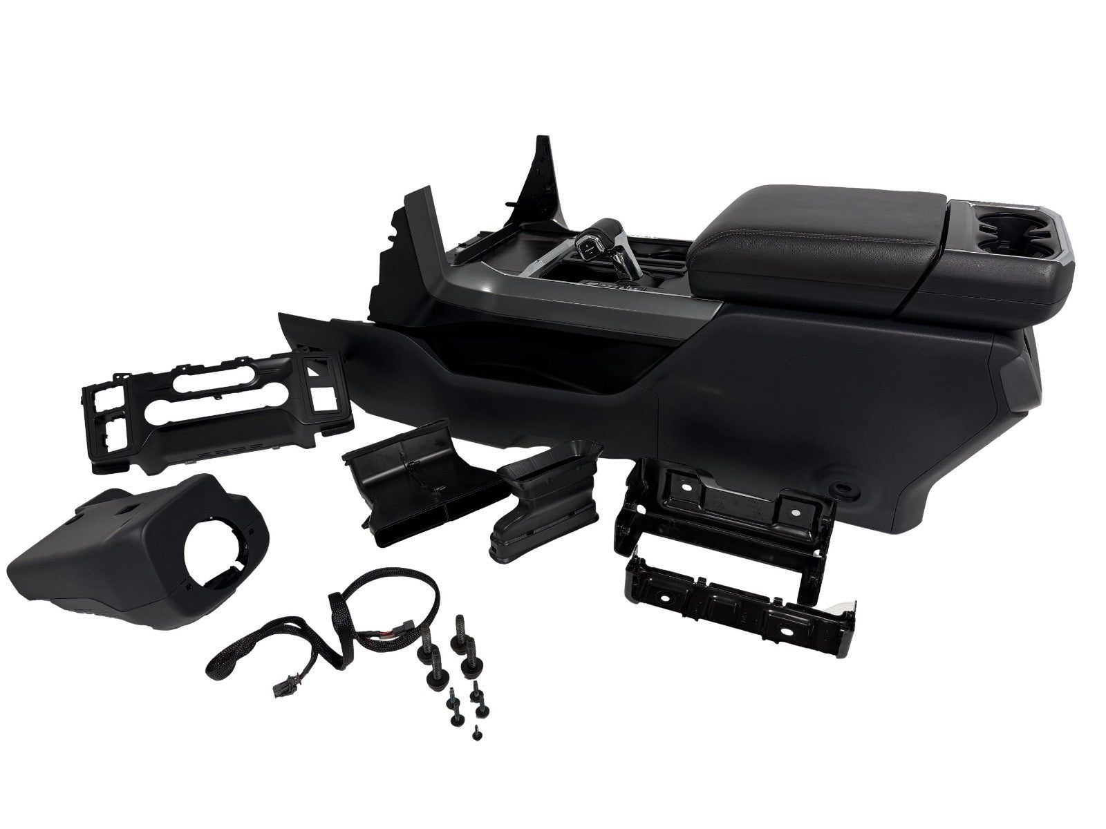 21-25 Ford F150 Console w Stowable Shifter Full Conversion Kit, Black OEM Lariat