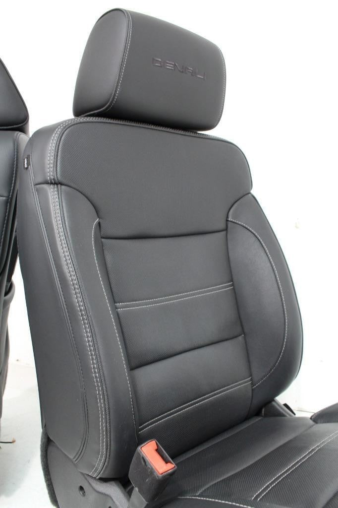 2018-2020 GMC Yukon Denali Front Seats, OEM Black Leather Heated Ventilated Cool