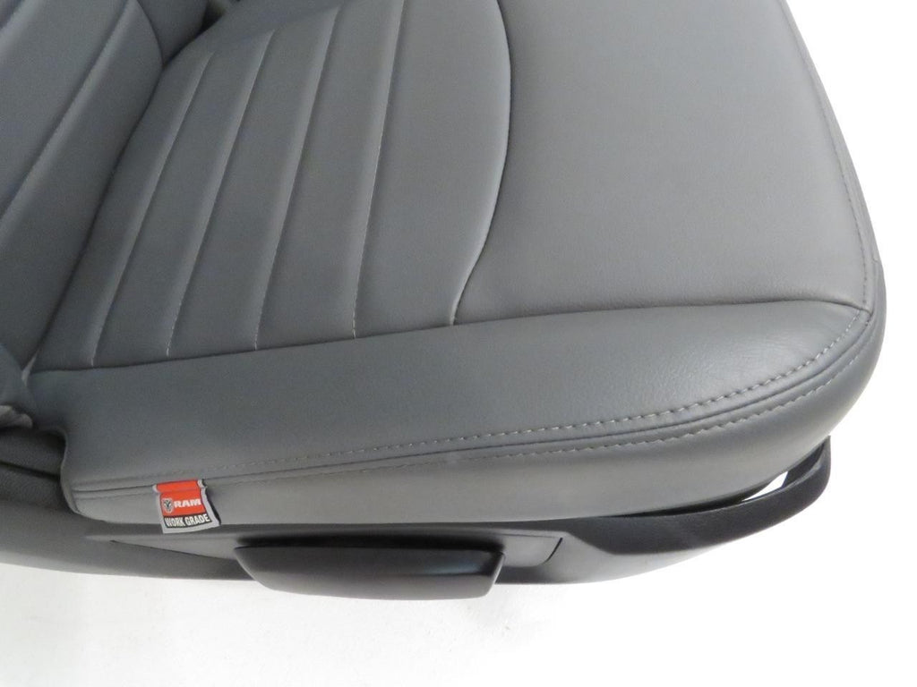 2009-2018 Dodge Ram Front Seats Pair, OEM Work Grade Gray Vinyl Manual LH RH
