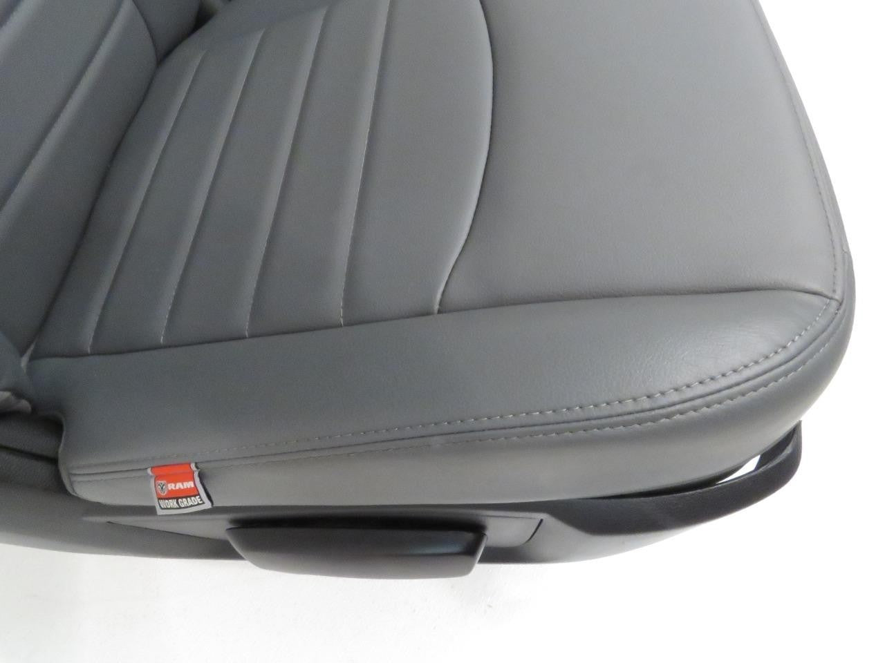 2009-2018 Dodge Ram Front Seats Pair, OEM Work Grade Gray Vinyl Manual LH RH