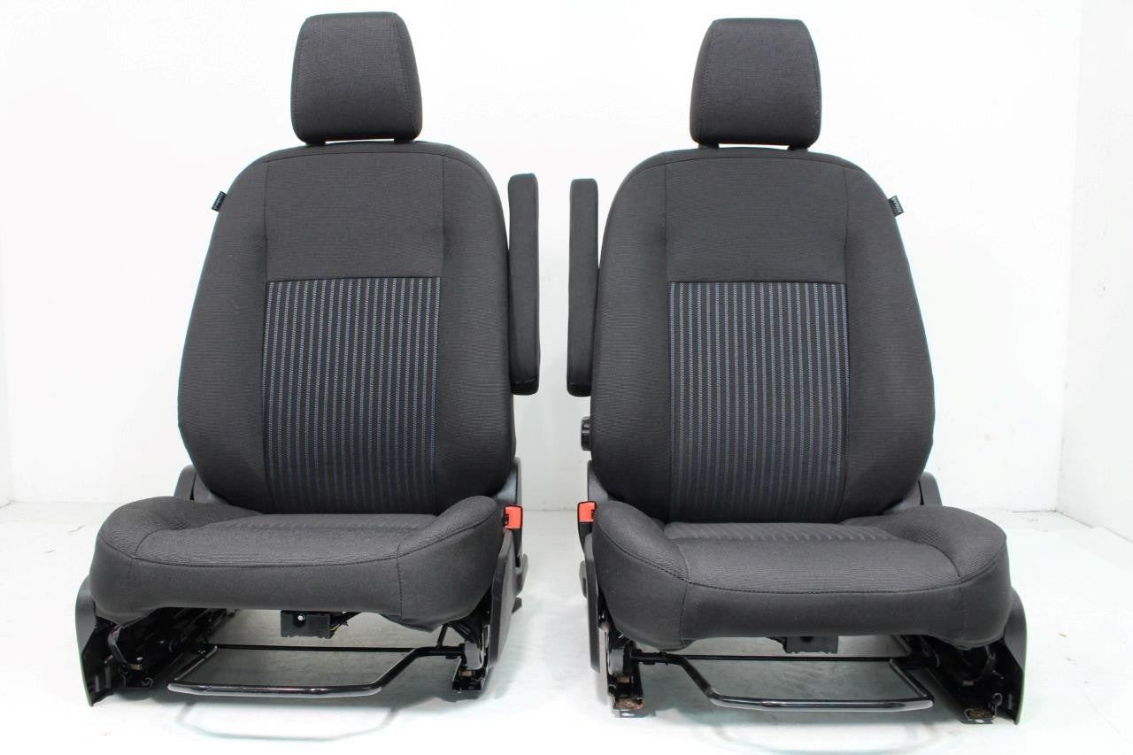 2015 - 2023 Ford Transit Black Cloth Front Bucket Seats with Armrests