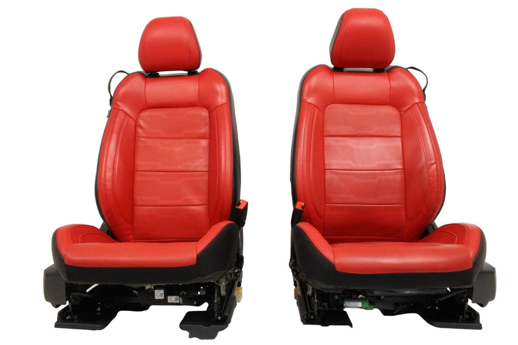 2015 - 2023 Ford Mustang Front Seats, GT Premium Coupe - Showstopper Red Leather