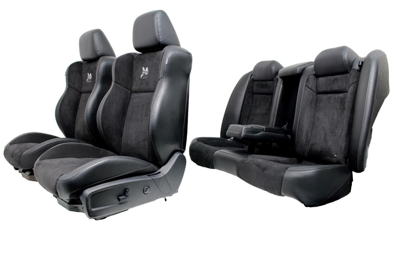 11-23 Dodge Charger SRT Seats, Scat Pack Black Alcantara Leather w/ Heat Cool