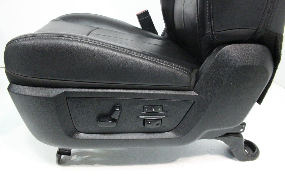 2002 - 2018 Ram Front Seats, Laramie Black Leather Heated Cooled w/ Memory