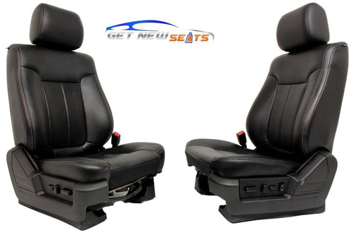 2009 - 2014 Ford F150 Front Seats, Lariat Black Leather, Heated Cooled OEM
