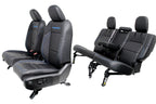 18-25 Jeep JL JLU Wrangler Seats, Black Nappa Leather w Rubicon Surf Blue Stitch