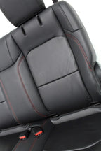 2018 - 2025 Wrangler JL 2-Door Rear Seat, Black Leather w/ Rubicon Red Stitching