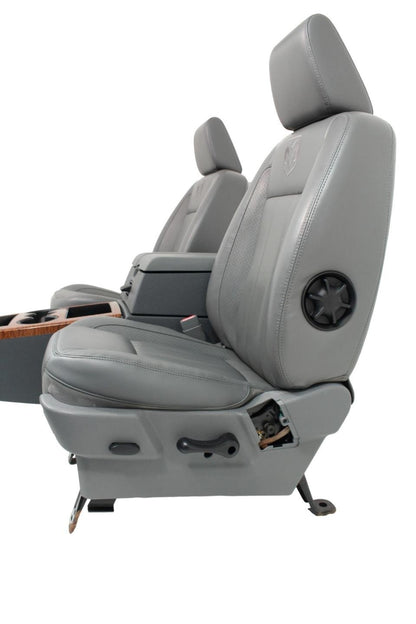 2002-2008 Dodge Ram Slate Gray Leather Seats & Woodgrain Business Console