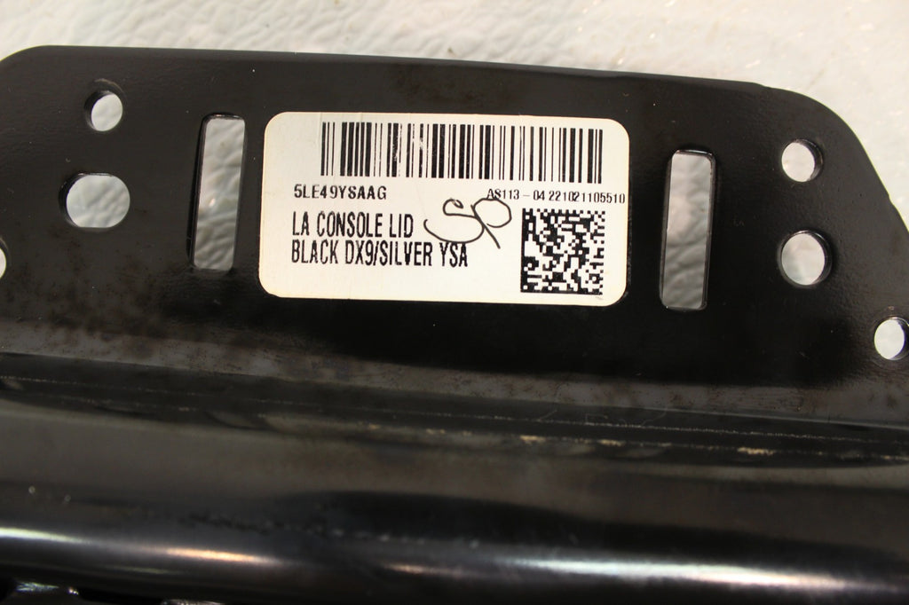 2015-2023 Dodge Challenger OEM Center Console Lid Armrest Black w/ Silver Stitch
