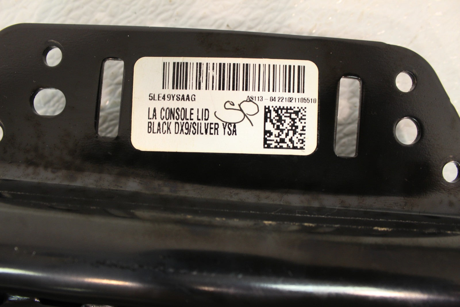 2015-2023 Dodge Challenger OEM Center Console Lid Armrest Black w/ Silver Stitch