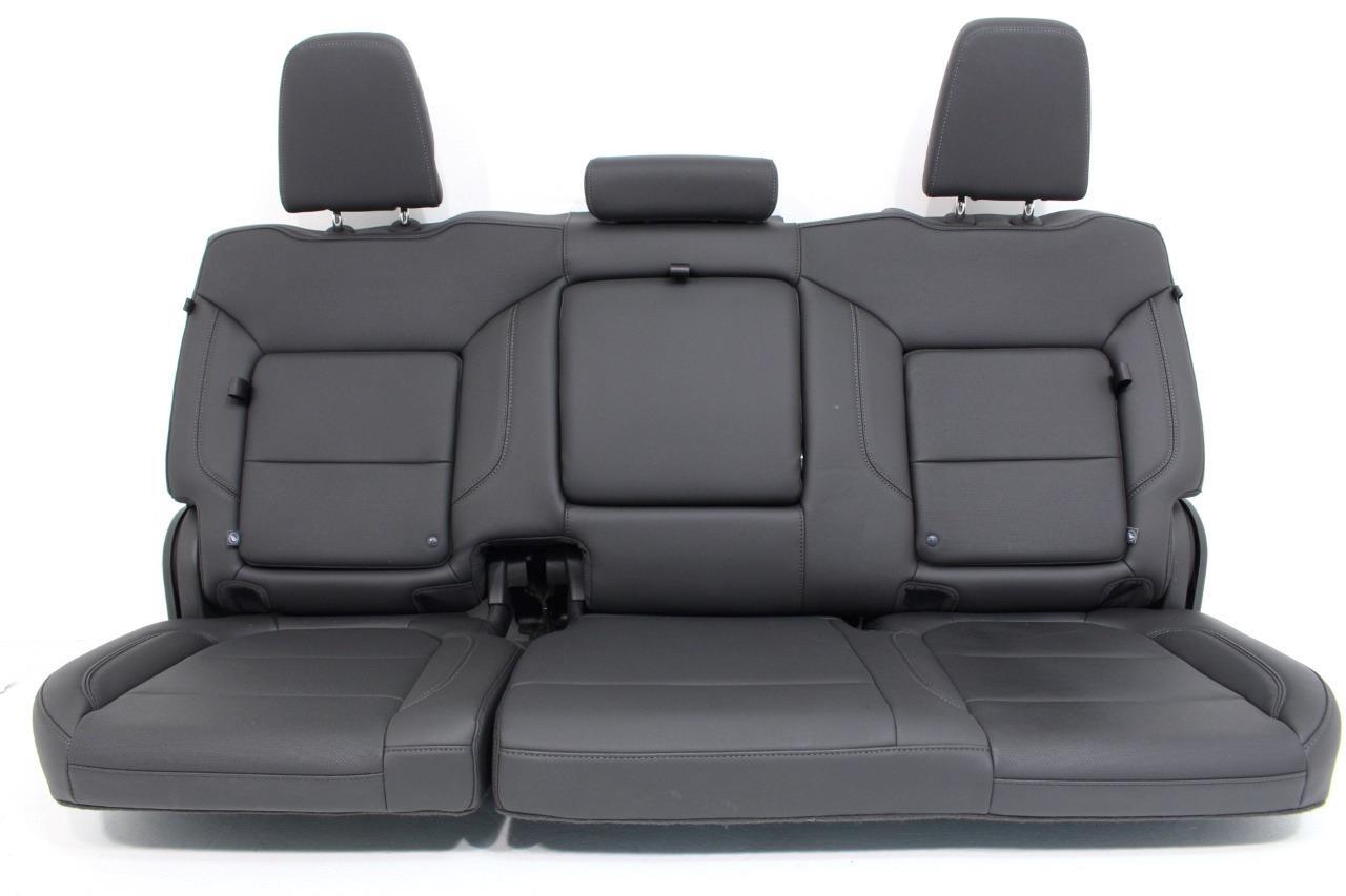 19-22 Silverado Sierra Heated Cooled Black Leather Seats Front & Rear Set OEM