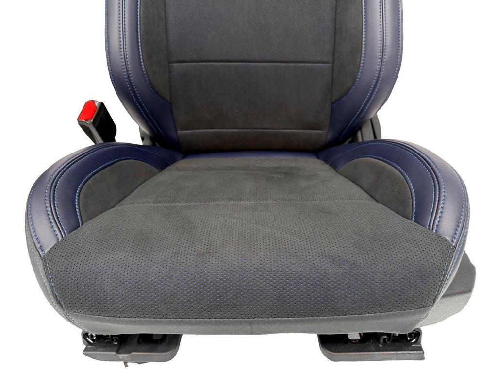 24-26 Mustang Dark Horse Coupe Seats Set, Black Indigo Blue Leather Suede