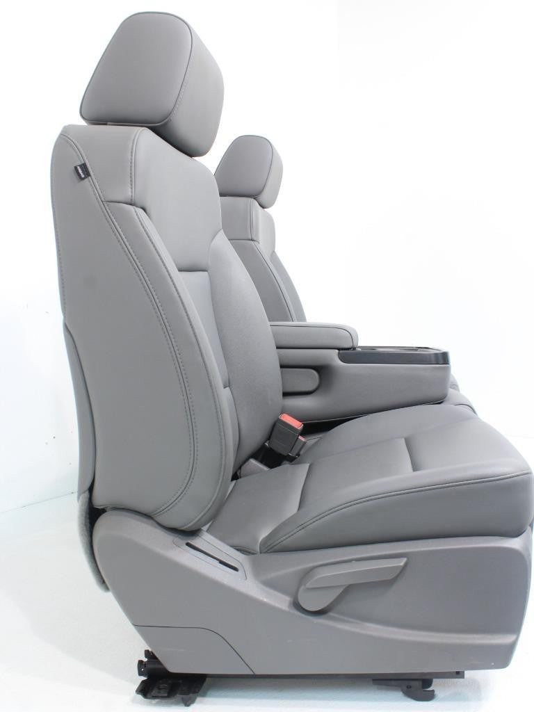 2014 - 2019 Sierra Chevy Silverado Front Seats Set, Work Truck Bench Gray Vinyl
