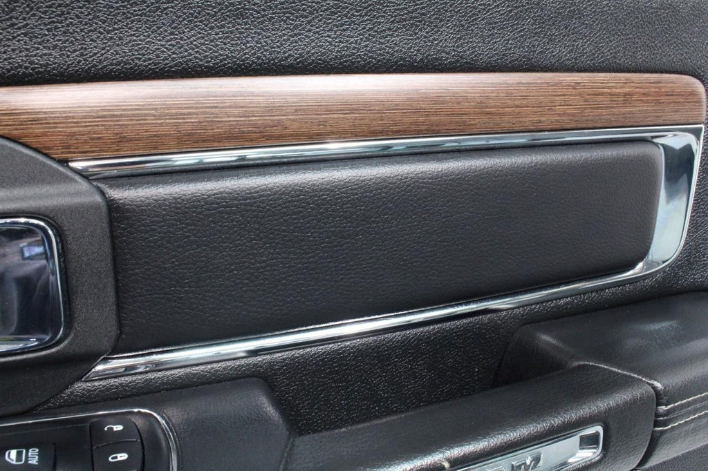 2013-2018 Ram Crew Cab Door Panel Set, Laramie Black Leather & Wood w/ Switches
