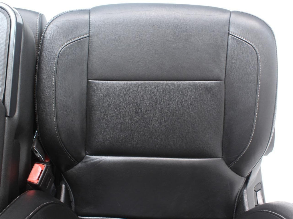 2014 - 2019 GM Sierra Silverado LT Front Seats, Power Black Leather, w/ Jumpseat