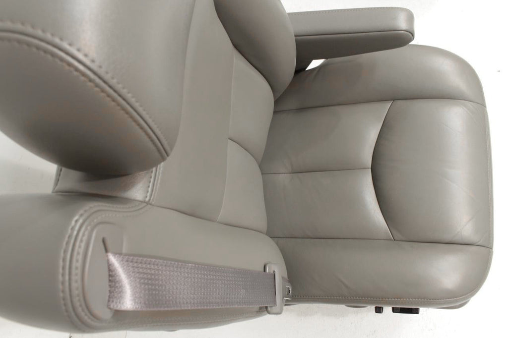 1999-2007 Sierra Silverado Heated Power Leather Seats Pewter Gray, 2-Way Lumbar