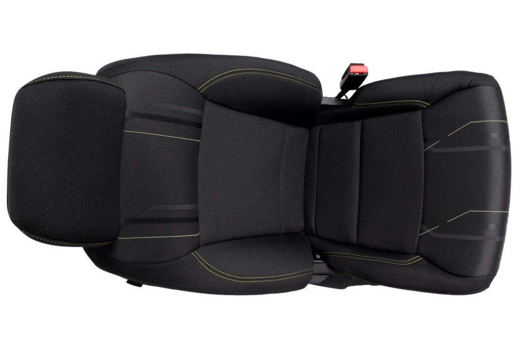 2015+ Ford F150 & Super Duty Seats, Manual STX Black Cloth w/ Lime Green Stitch