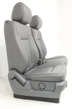 2009 - 2014 Ford F150 Front Seats, XLT Steel Gray Leather w/ Power Driver Seat