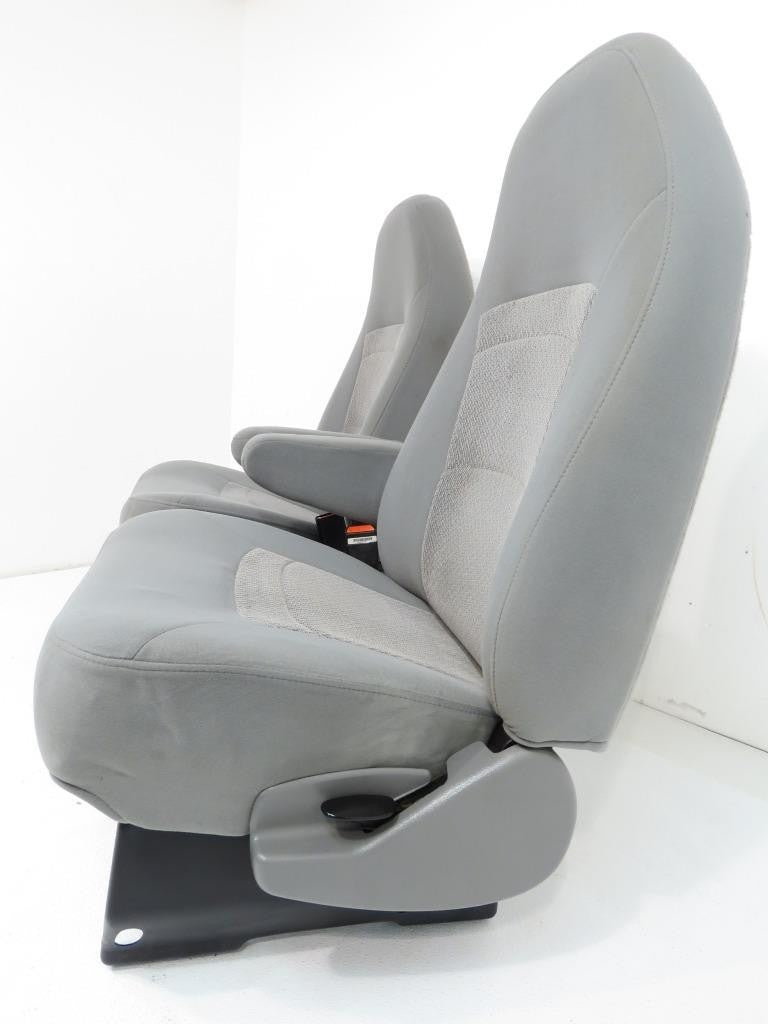 Ford Econoline Front Bucket Seats, Gray Cloth w/ Folding Armrests, Fits 1997+