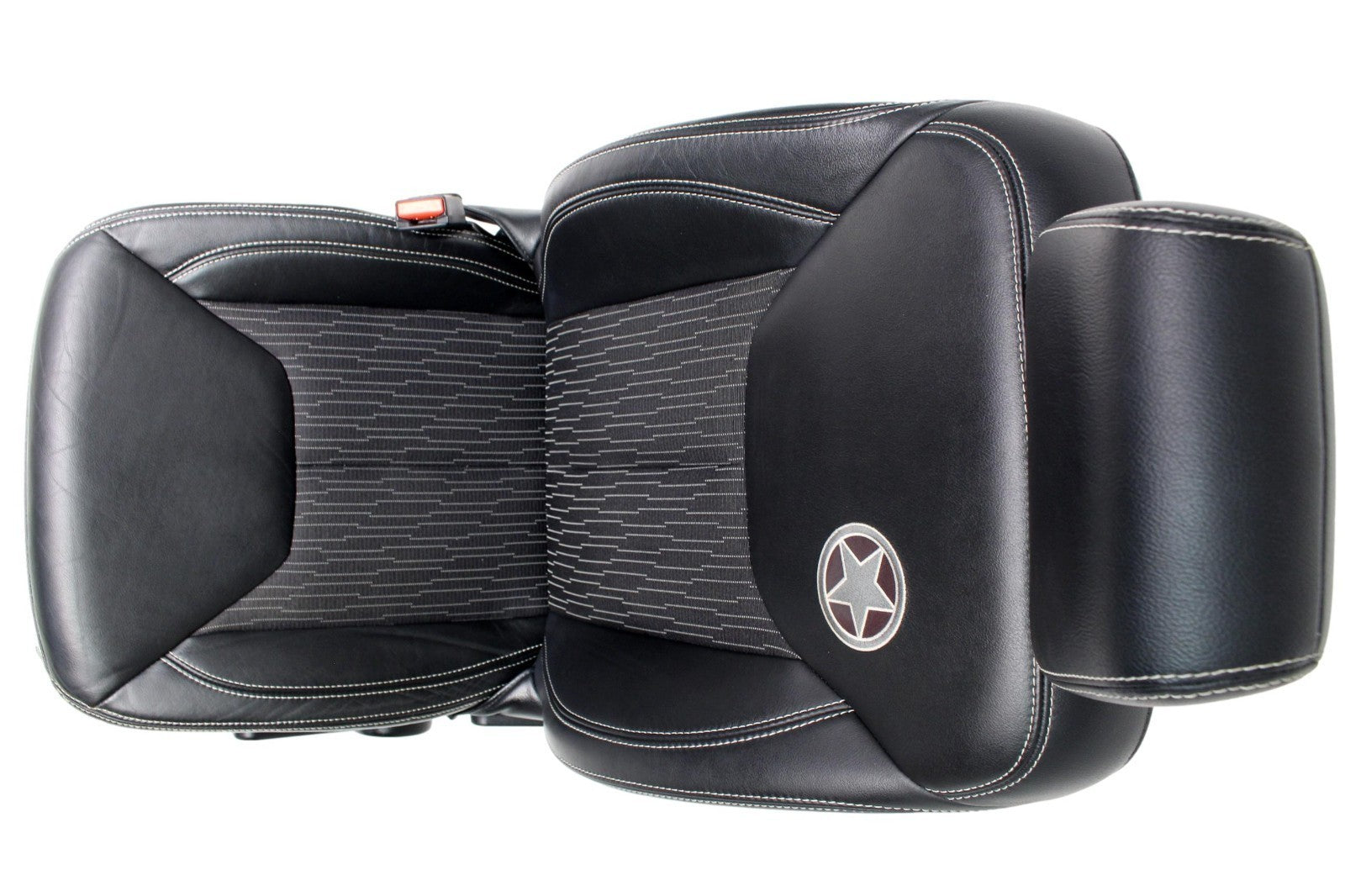 2007 - 2018 Jeep Wrangler JKU Seats Set, Oscar Mike Black Leather Freedom Edtn