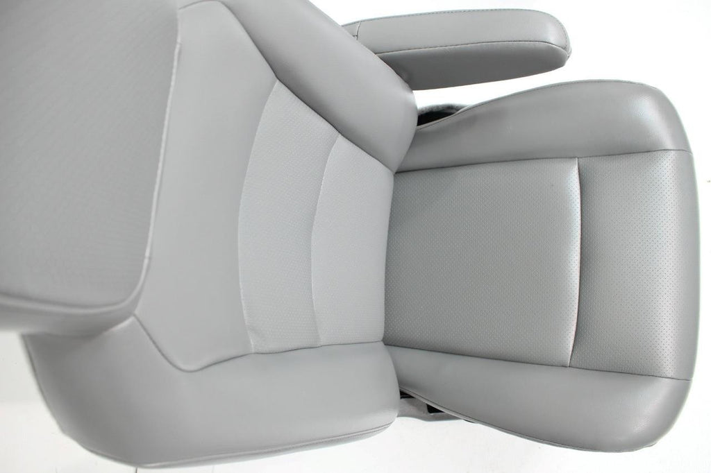 Ford Econoline Front Bucket Seats, Gray Vinyl w/ Folding Armrests, Fits 1997+