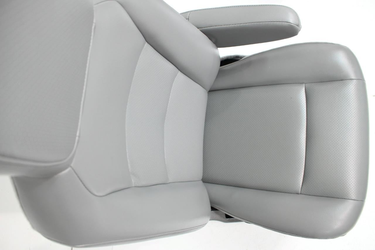 Ford Econoline Front Bucket Seats, Gray Vinyl w/ Folding Armrests, Fits 1997+