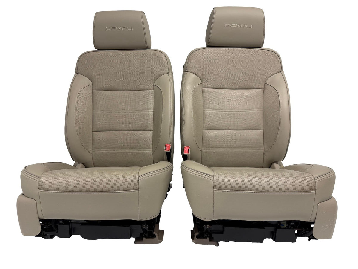 2015 - 2016 GMC Yukon Denali Front Seats, Shale Leather Heated Cooled, Fits OBS
