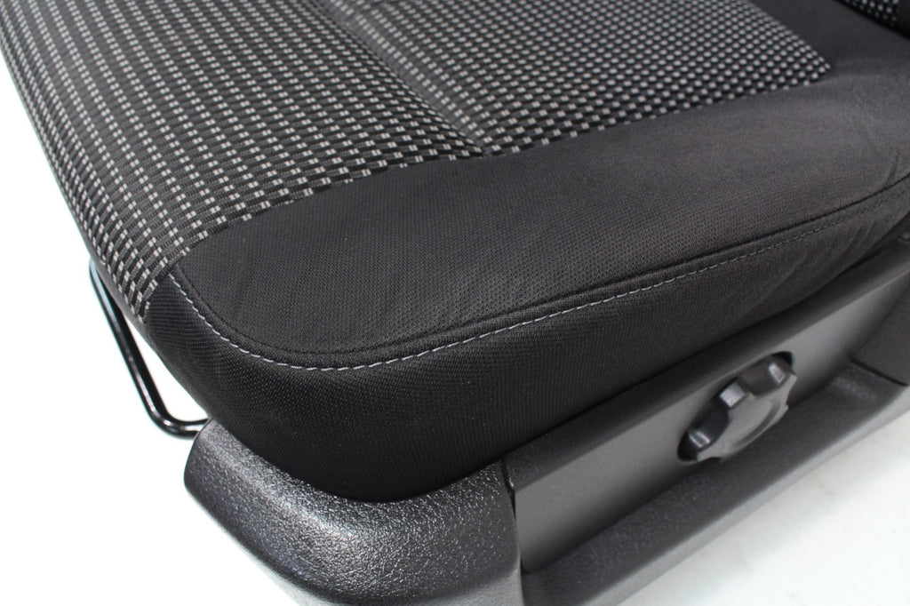 2009 - 2014 Ford F150 Front Seats, XL Black Gray Two-Tone Cloth, w/ Lumbar