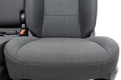 2002 - 2025 Dodge Ram Black & Gray Cloth Front Seats with Jump Seat Console