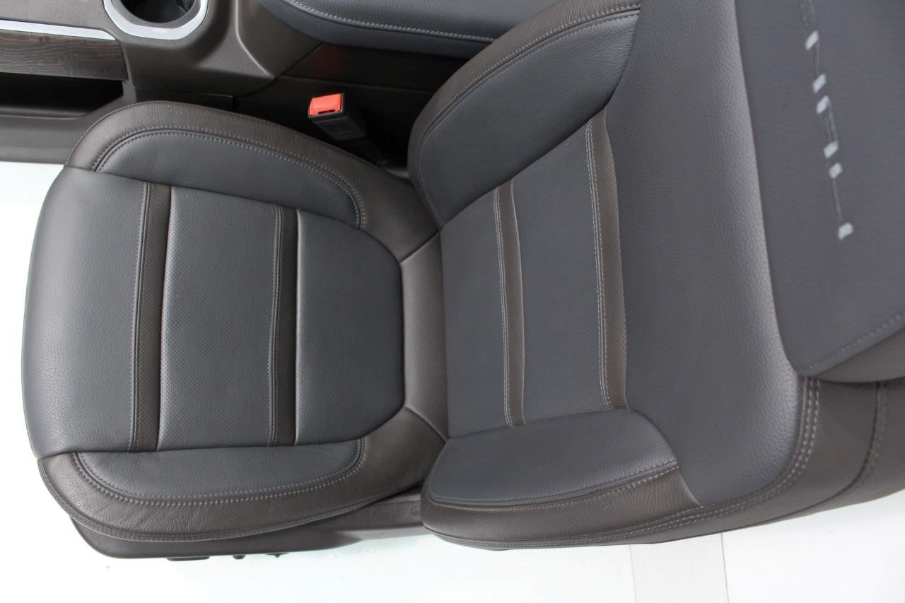 20-22 Sierra Denali Leather Seats Heated Cooled Door Panels Console, Brown Blue