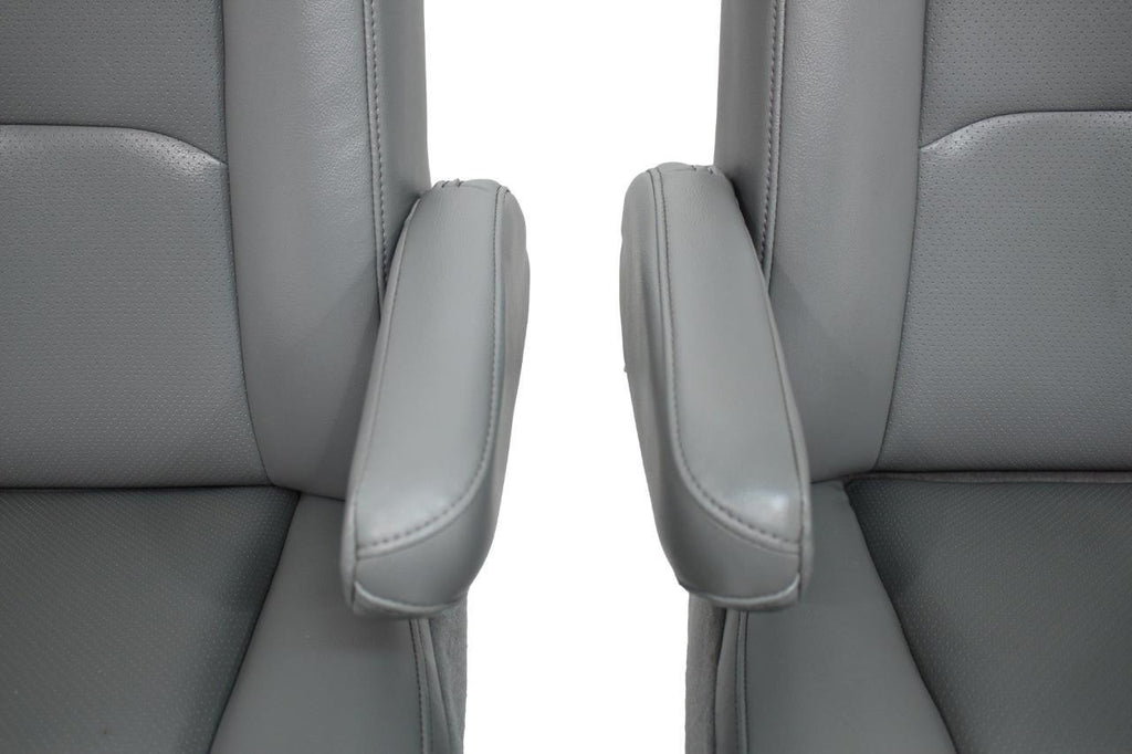 Ford Econoline Front Bucket Seats, Gray Vinyl w/ Folding Armrests, Fits 1997+