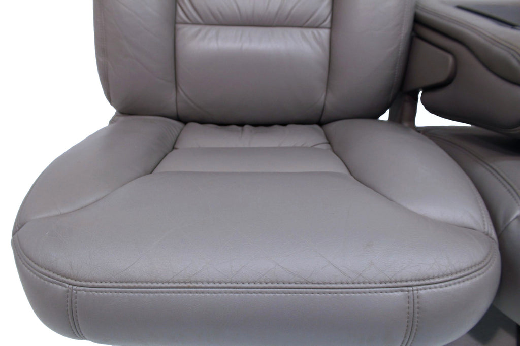 1995-2000 Tahoe Sierra Silverado Seats 60-40 Bench Gray Leather Power w/ Folding
