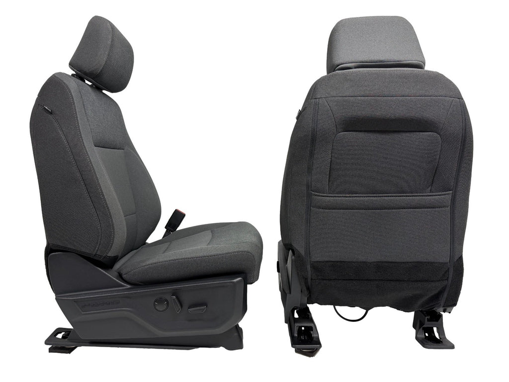 2021-2026 Ford F-150 Front Seats, XLT Mid 302A Gray Cloth OEM Dual Power Heated