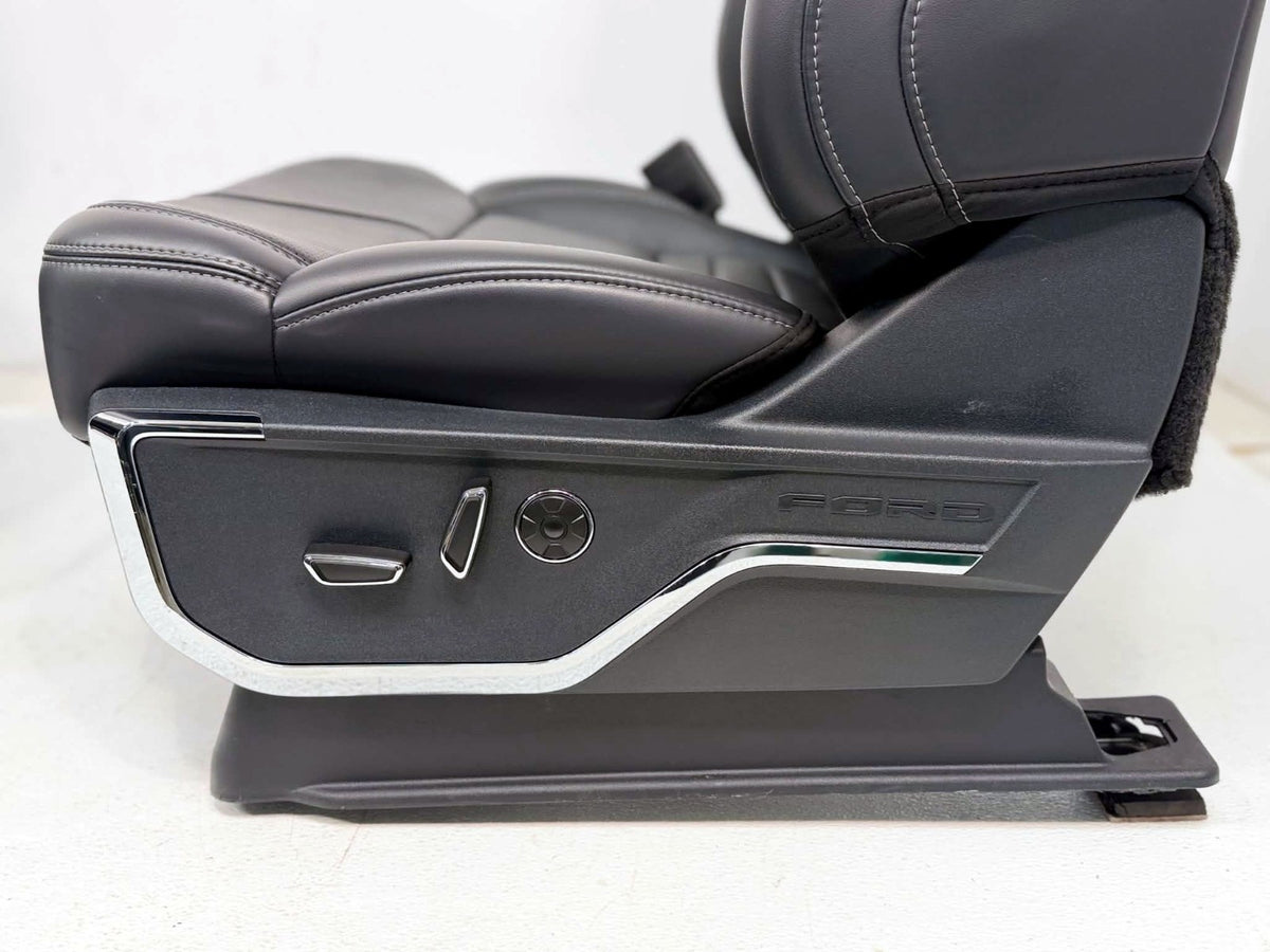 2021 - 2026 F-150 Super Duty Platinum Seats Set, Black Leather Gray Massaging