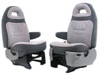 Ford Econoline Front Bucket Seats, Powered Gray Cloth w/ Folding Armrests, 1997+